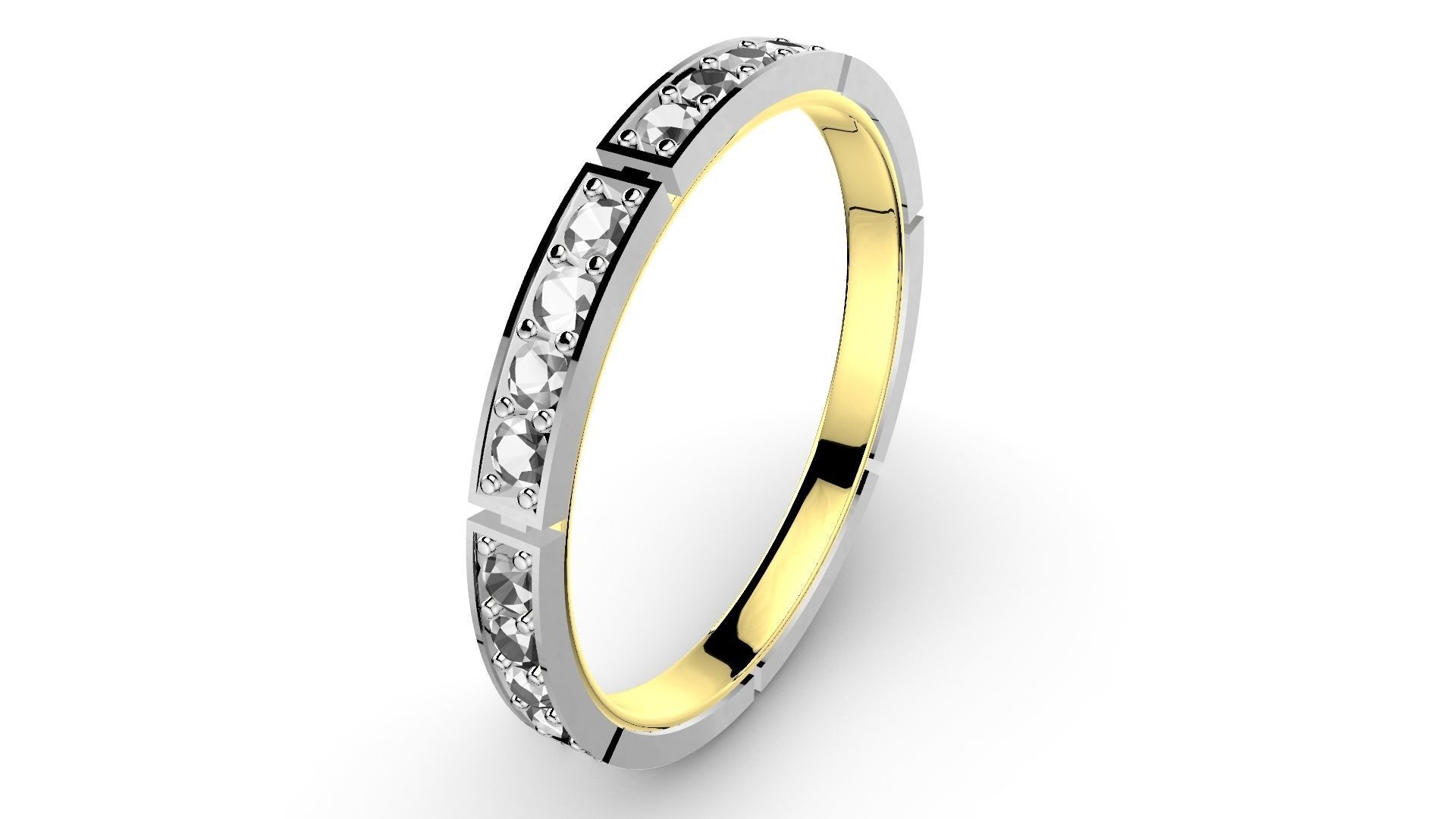 Segmented Eternity Wedding Band 3D print model_1