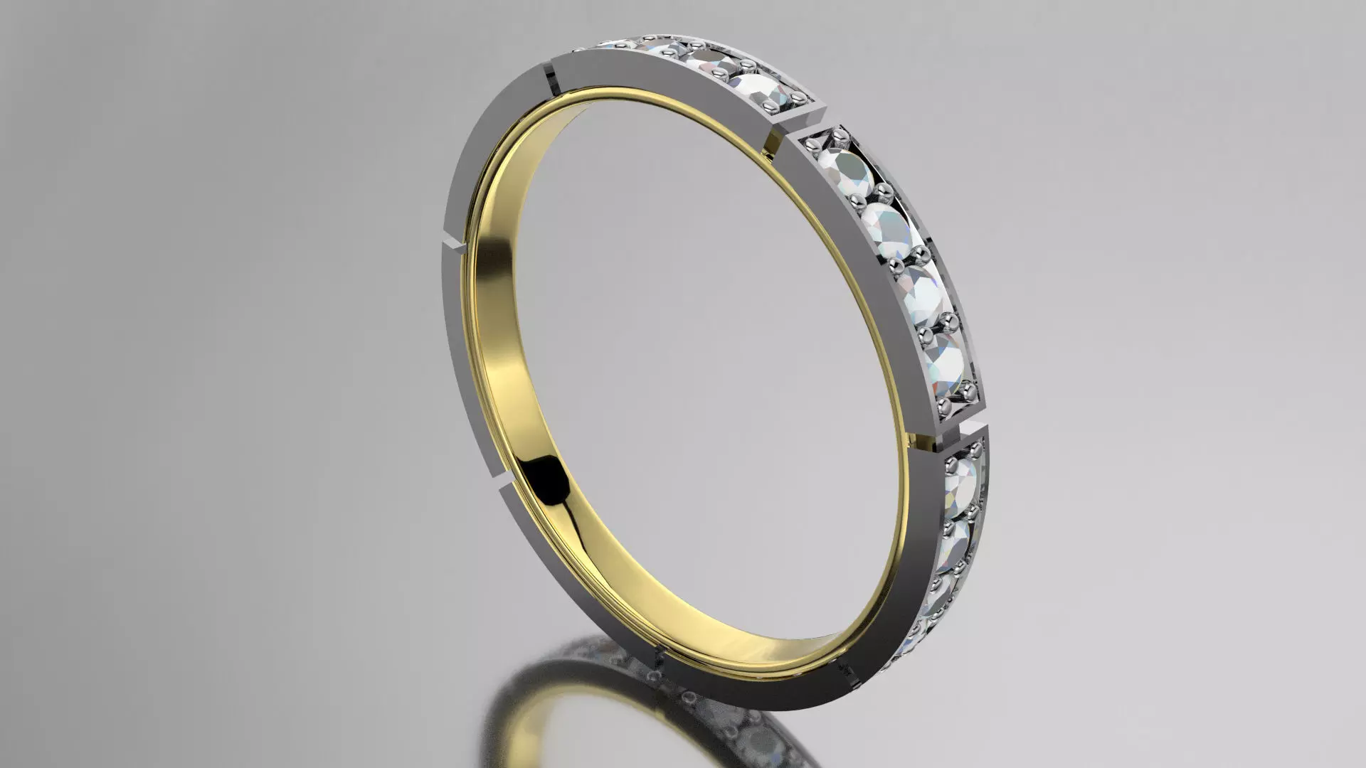 Segmented Eternity Wedding Band 3D print model_0