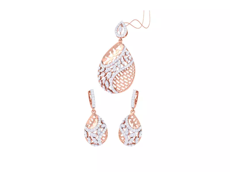 Earring Pendant Set 3dm STL OBJ FBX Renders Details 3D print model_0