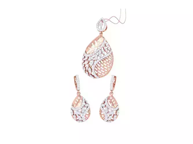 Earring Pendant Set 3dm STL OBJ FBX Renders Details 3D print model