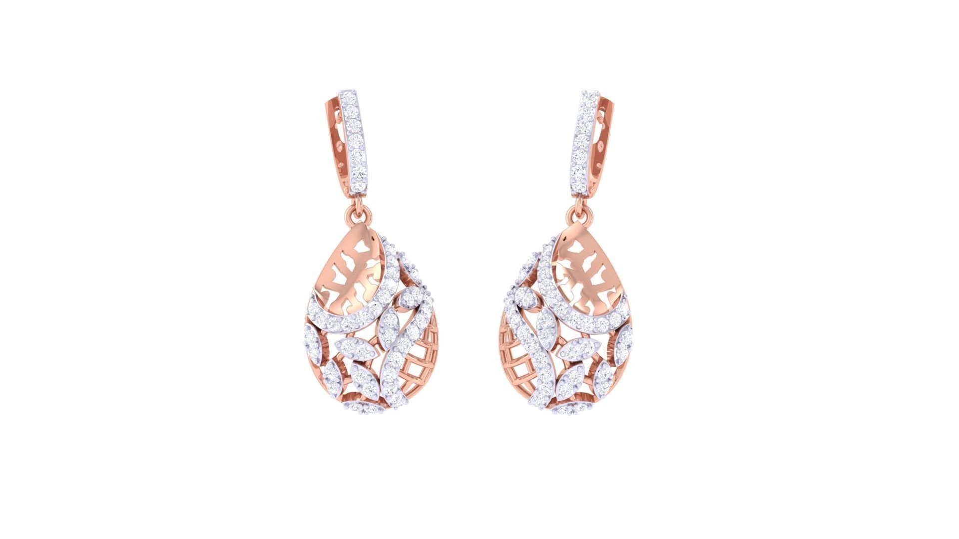 Earring Pendant Set 3dm STL OBJ FBX Renders Details 3D print model_1