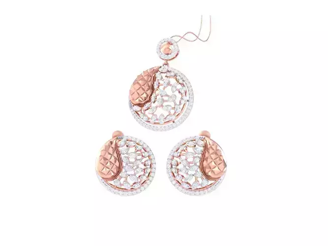 Earring Pendant Set 3dm STL OBJ FBX Renders Details 3D print model