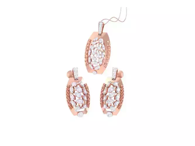 Earring Pendant Set 3dm STL OBJ FBX Renders Details 3D print model