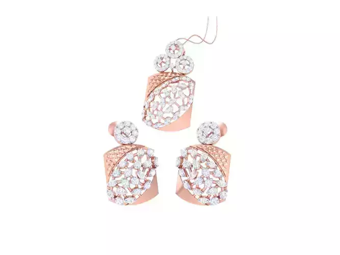 Earring Pendant Set 3dm STL OBJ FBX Renders Details 3D print model