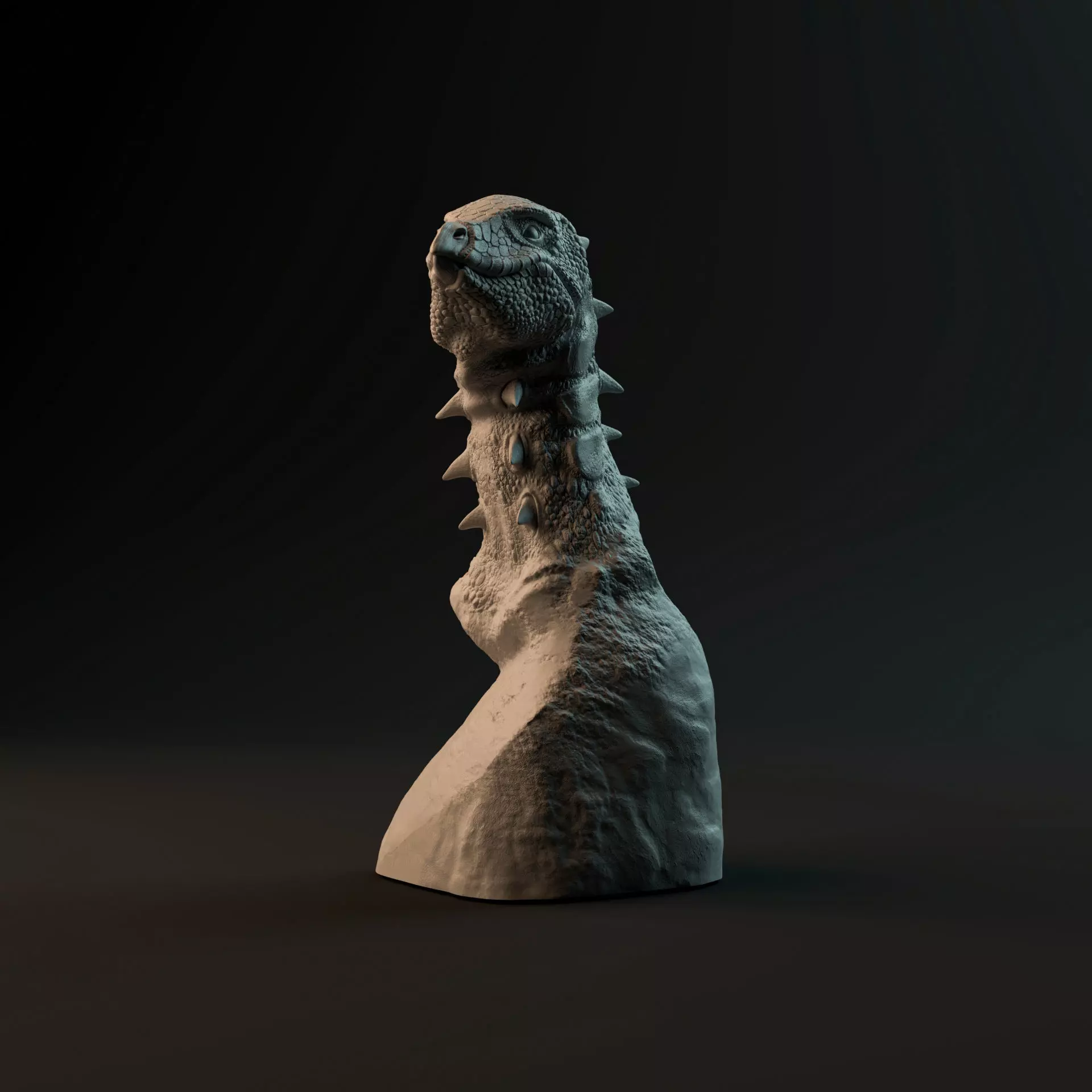 Jakapil Kaniukura bust - pre-supported dinosaur head 3D print model_0