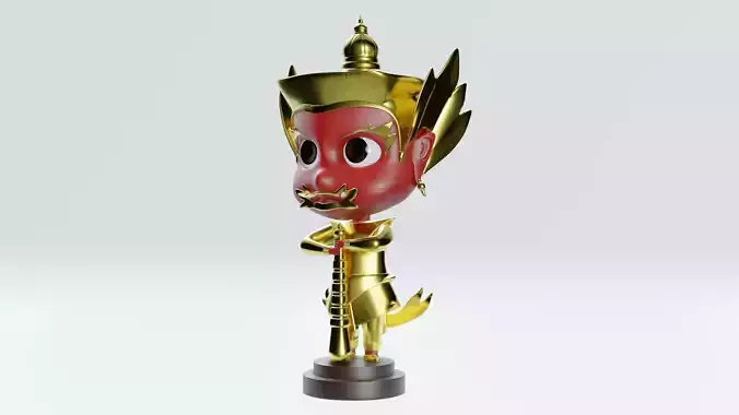 Thai Vaishravana Baby 3D Model SD style