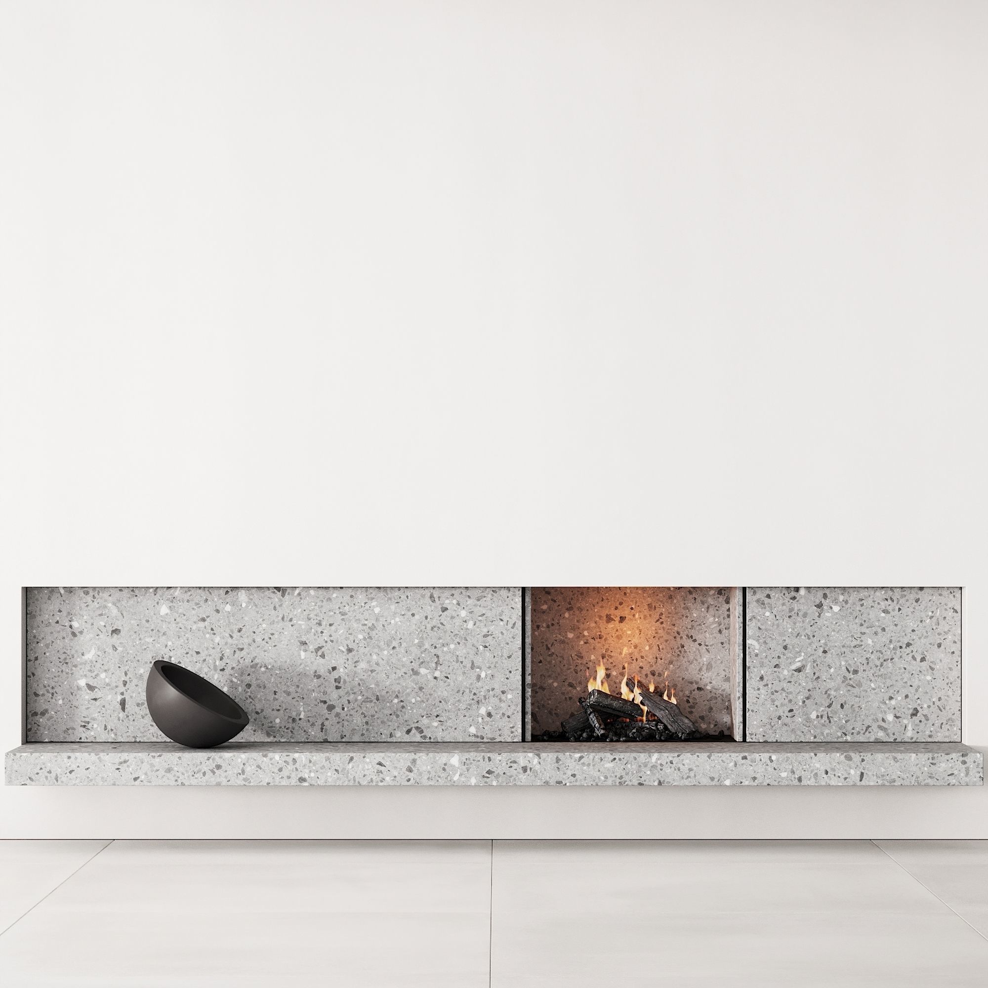 158 fireplace decorative wall kit 04 minimal terrazzo chimney 00 3D model_4