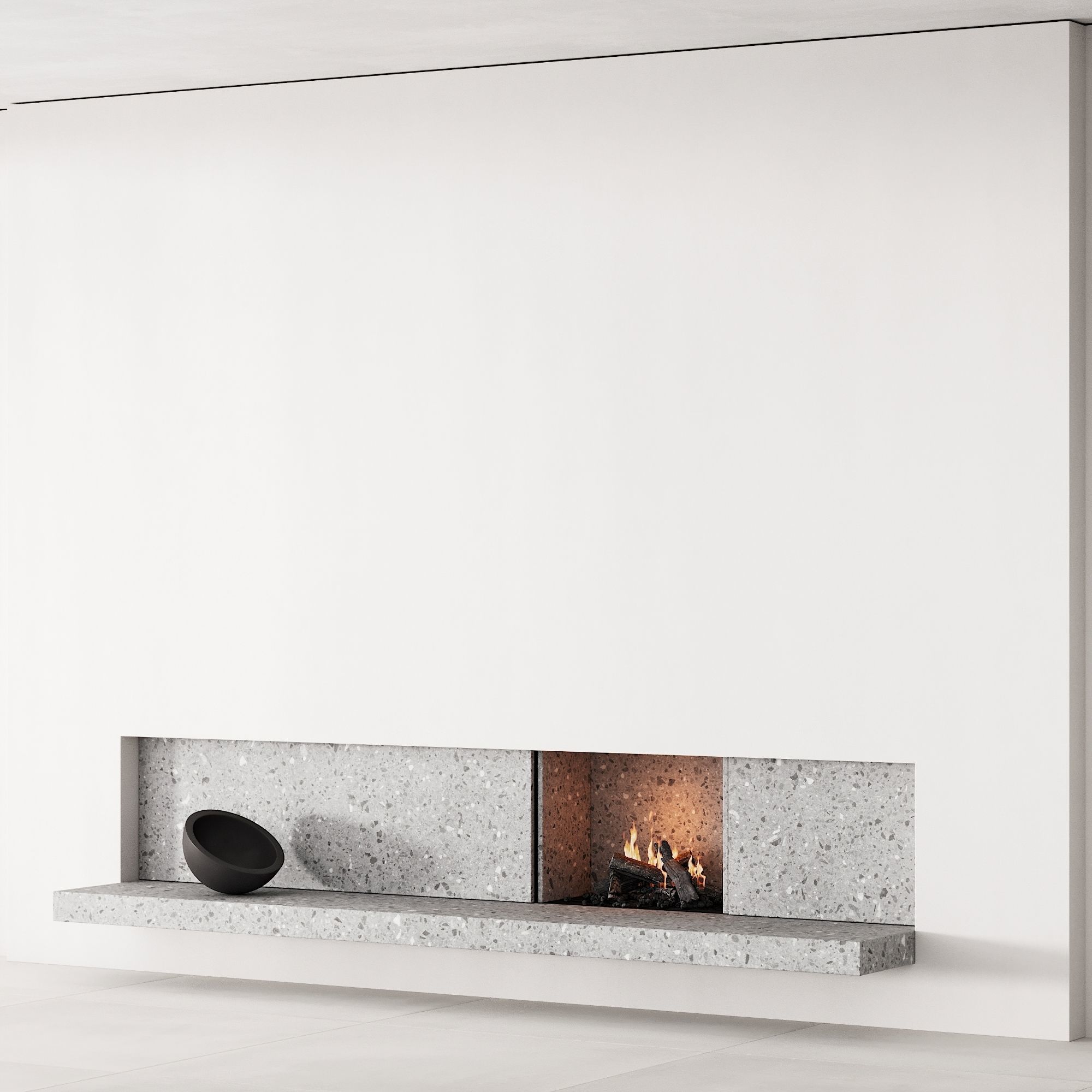 158 fireplace decorative wall kit 04 minimal terrazzo chimney 00 3D model_7