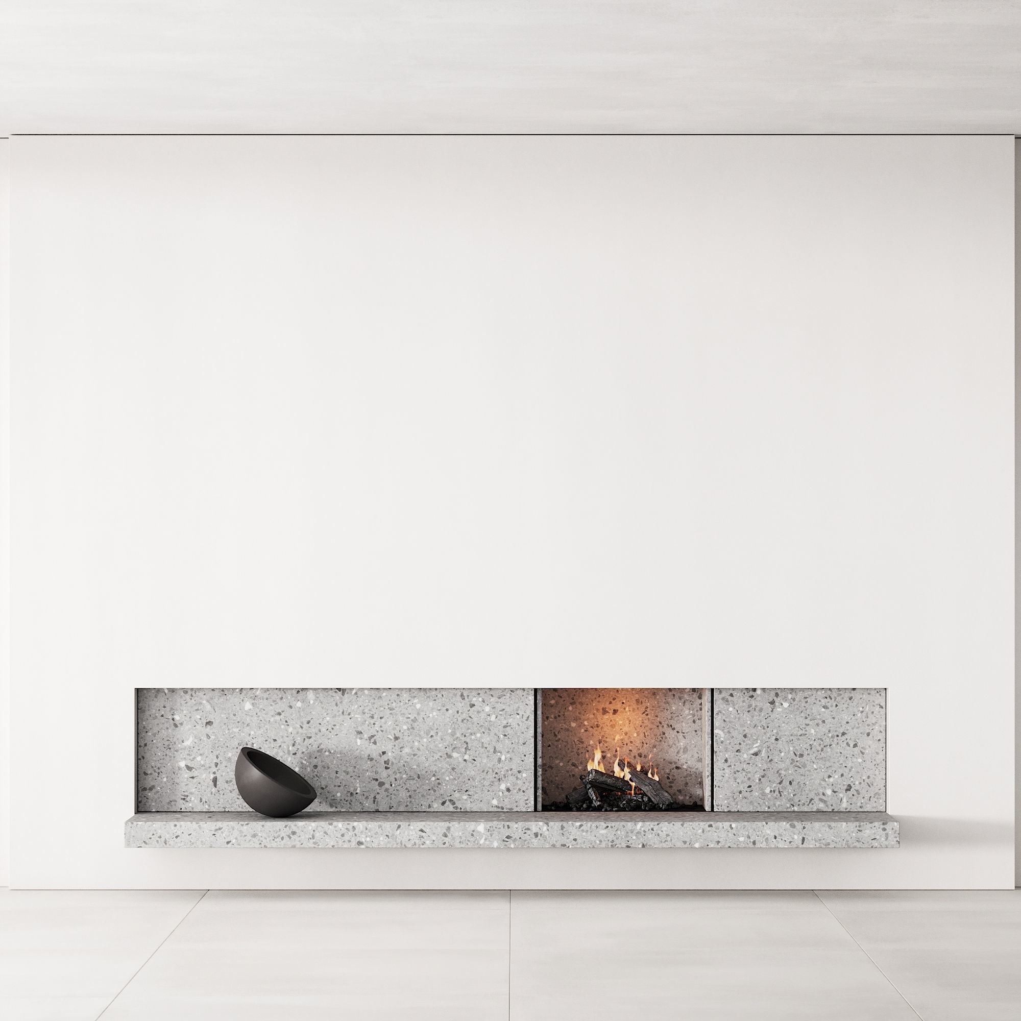 158 fireplace decorative wall kit 04 minimal terrazzo chimney 00 3D model_5