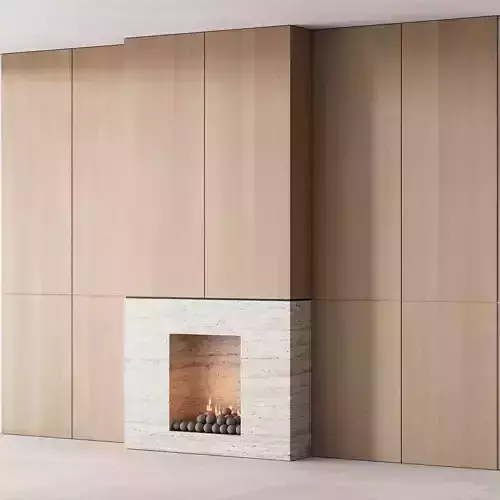 159 fireplace decorative wall kit 05 minimal wood travertine 00