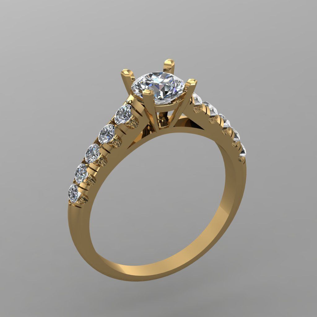 diamond ring 3D print model_2