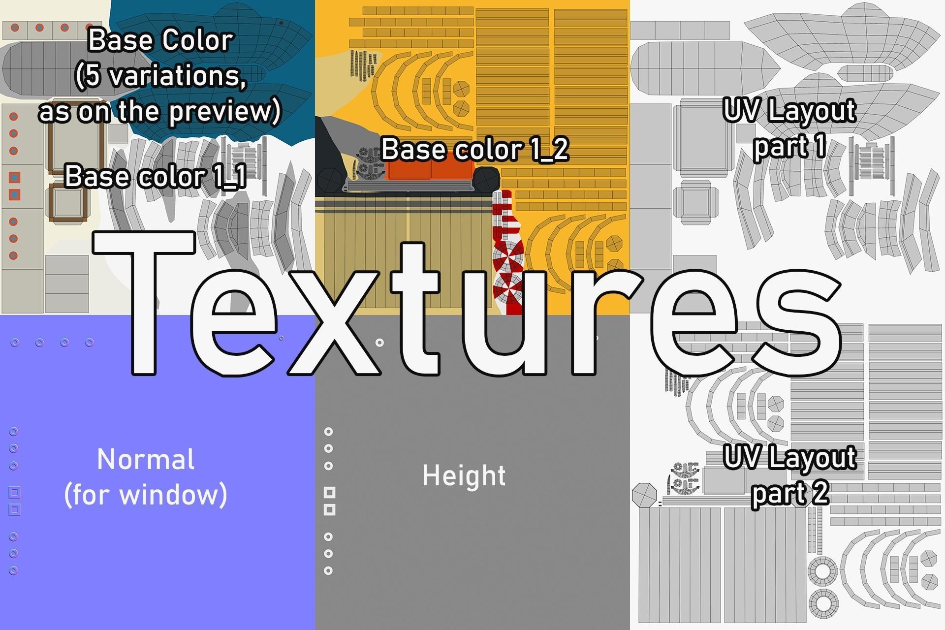 Steamboat boat Low-poly 3D model_18