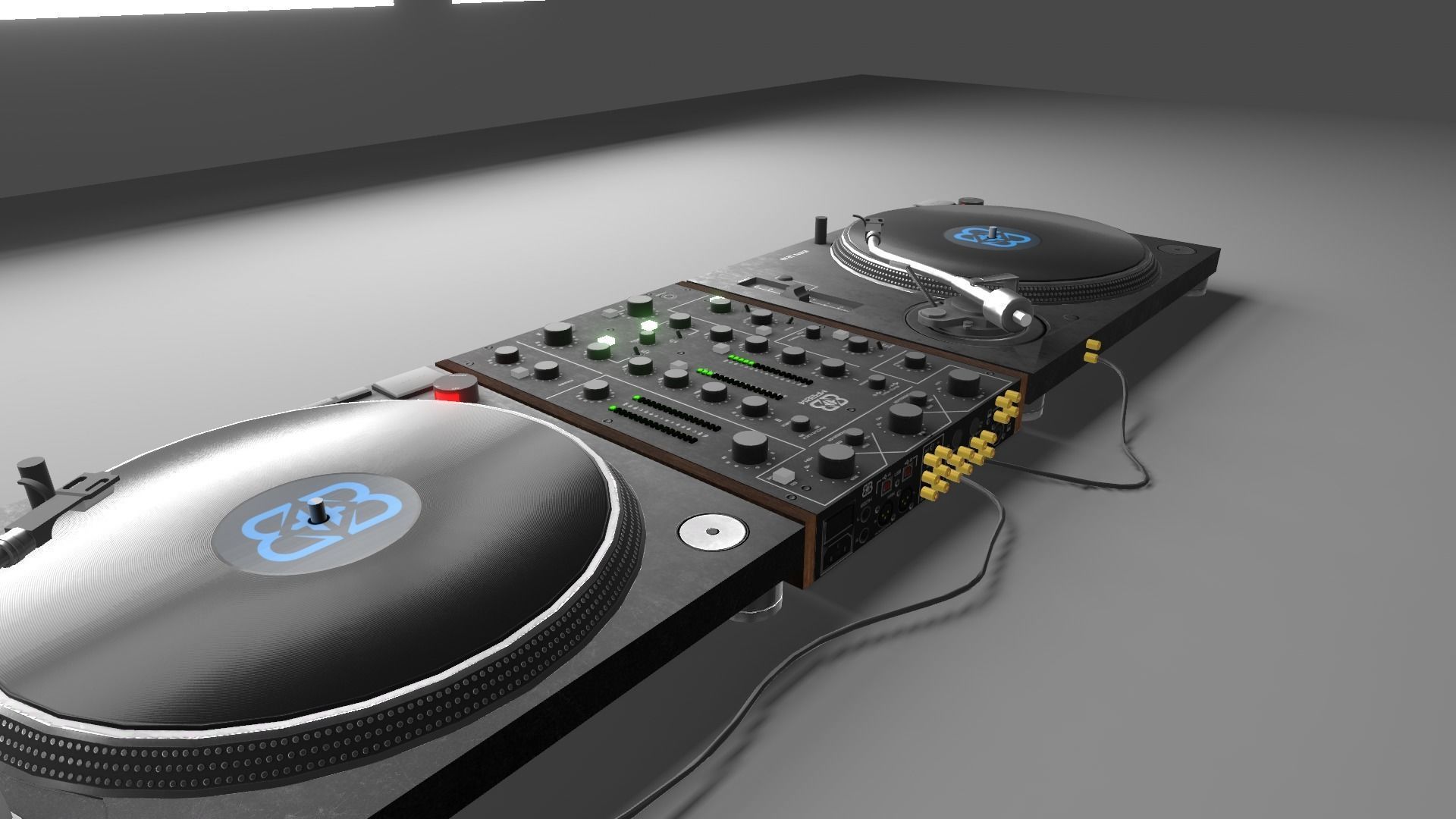Banana Turntable BBN 1210 and BN MP2014 Low-poly 3D model_1