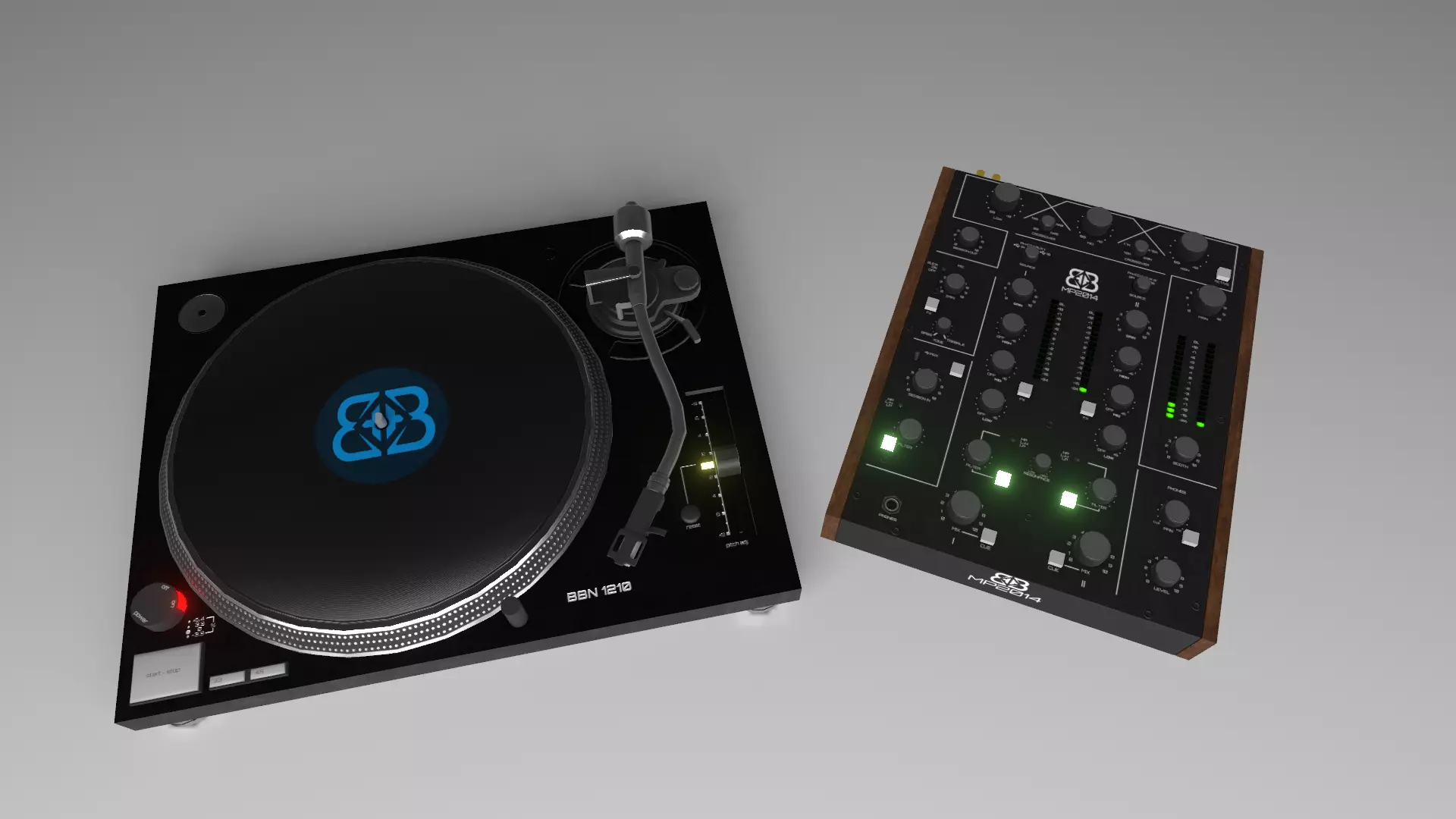 Banana Turntable BBN 1210 and BN MP2014 Low-poly 3D model_0