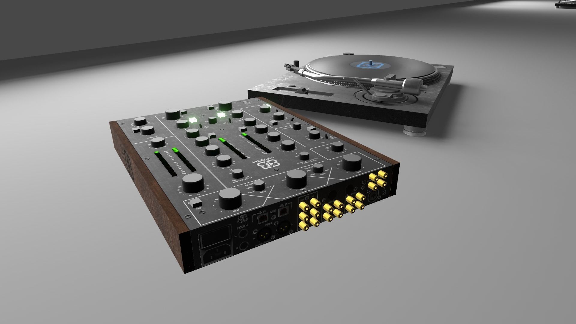 Banana Turntable BBN 1210 and BN MP2014 Low-poly 3D model_5