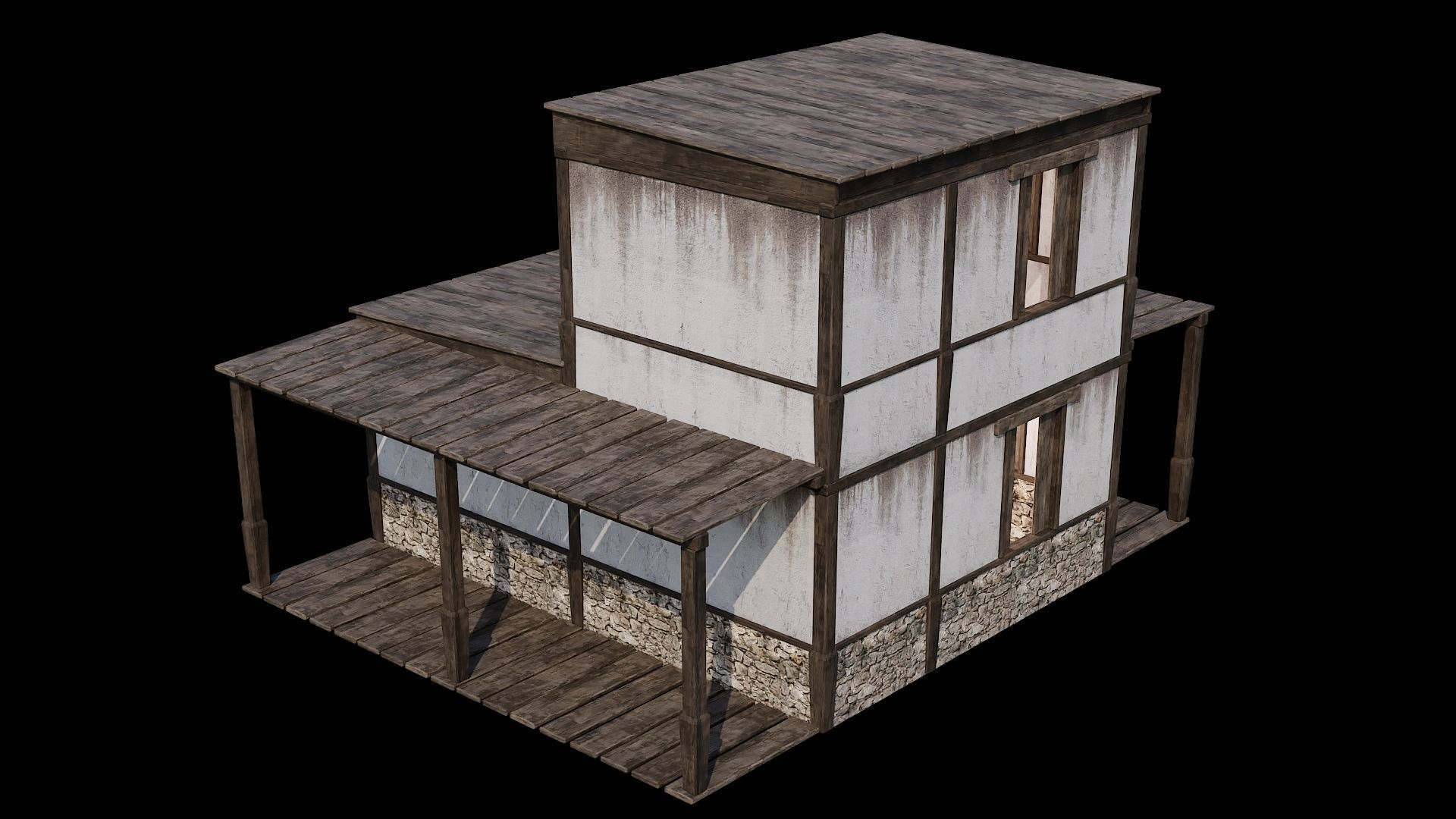 Medieval Houses Pack 81-82-83-84-85 - 4K Textures Game Ready Low-poly 3D model_42