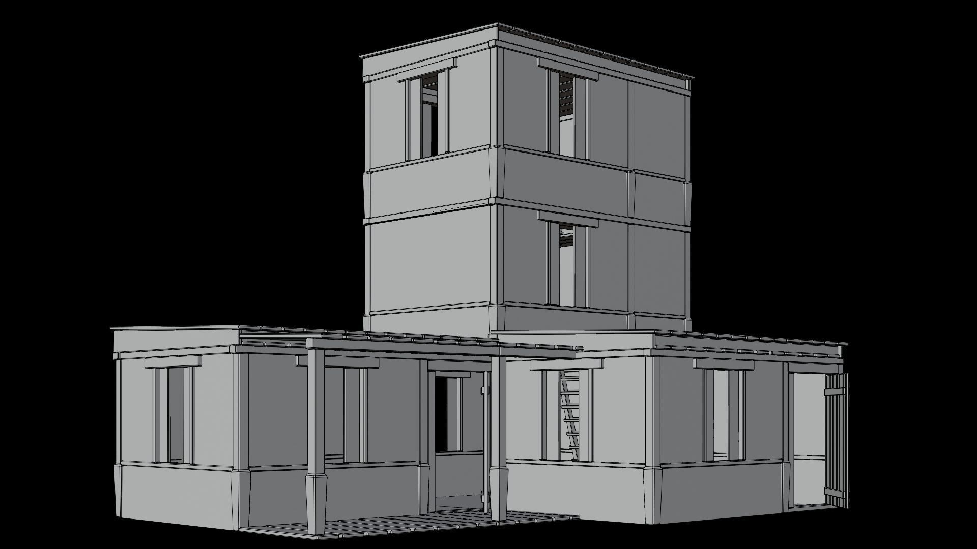 Medieval Houses Pack 81-82-83-84-85 - 4K Textures Game Ready Low-poly 3D model_35