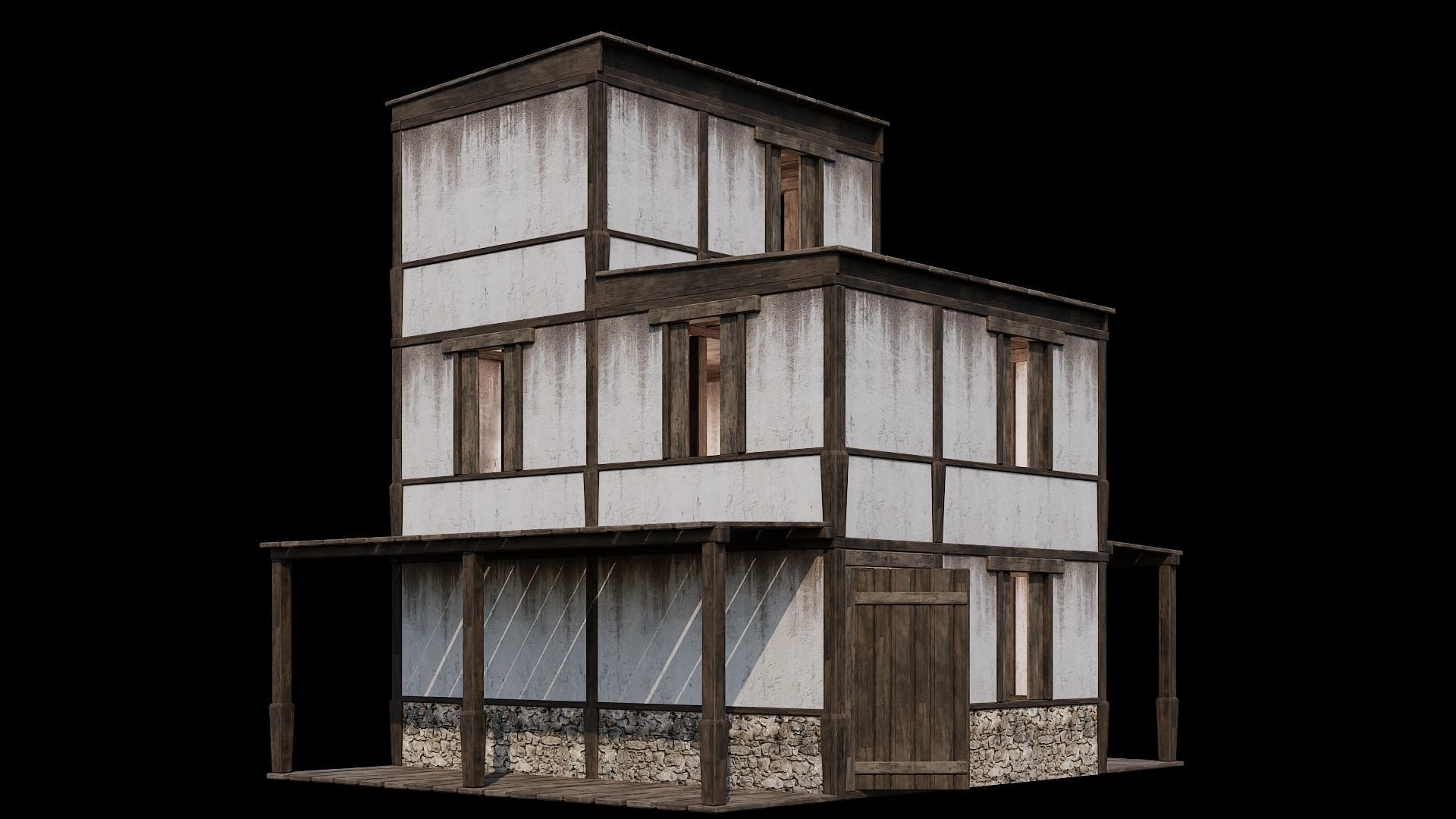 Medieval Houses Pack 81-82-83-84-85 - 4K Textures Game Ready Low-poly 3D model_18