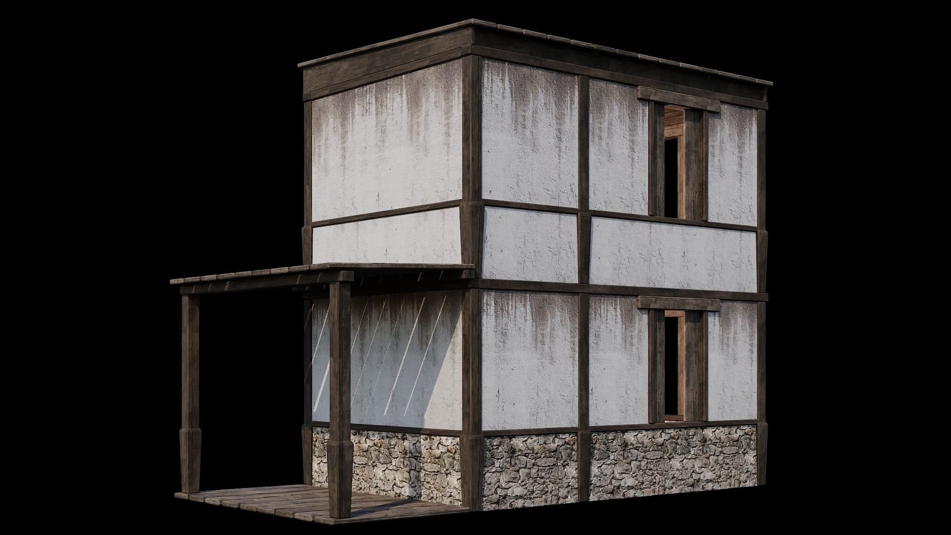 Medieval Houses Pack 81-82-83-84-85 - 4K Textures Game Ready Low-poly 3D model_11