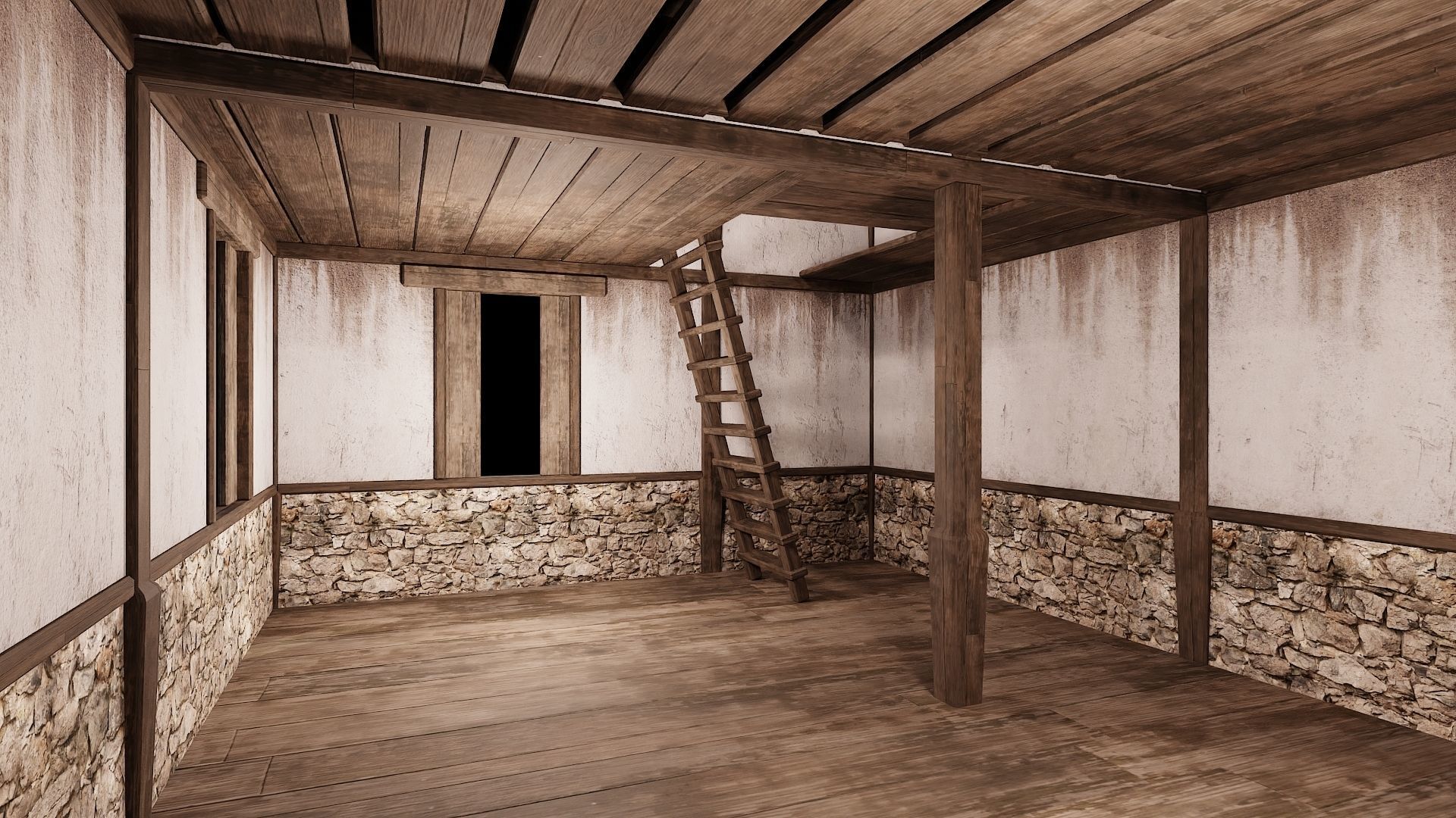 Medieval Houses Pack 81-82-83-84-85 - 4K Textures Game Ready Low-poly 3D model_43