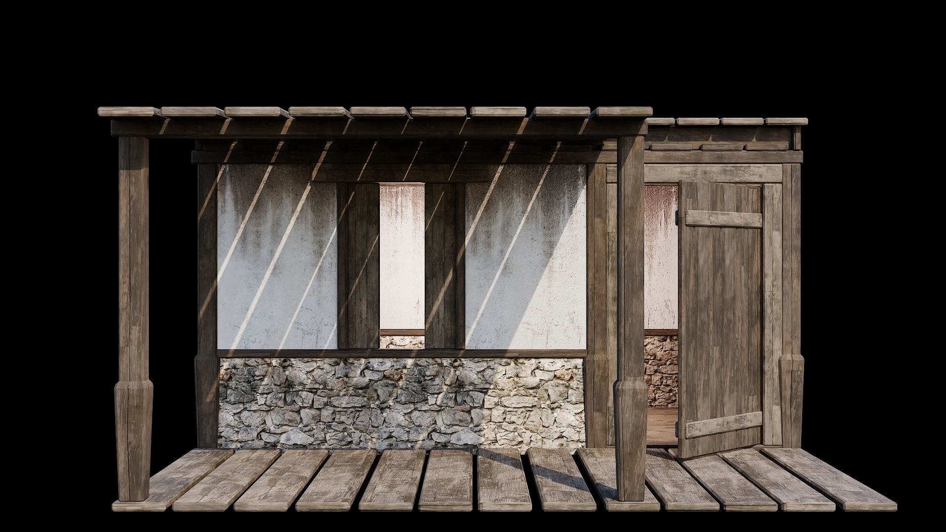 Medieval Houses Pack 81-82-83-84-85 - 4K Textures Game Ready Low-poly 3D model_4