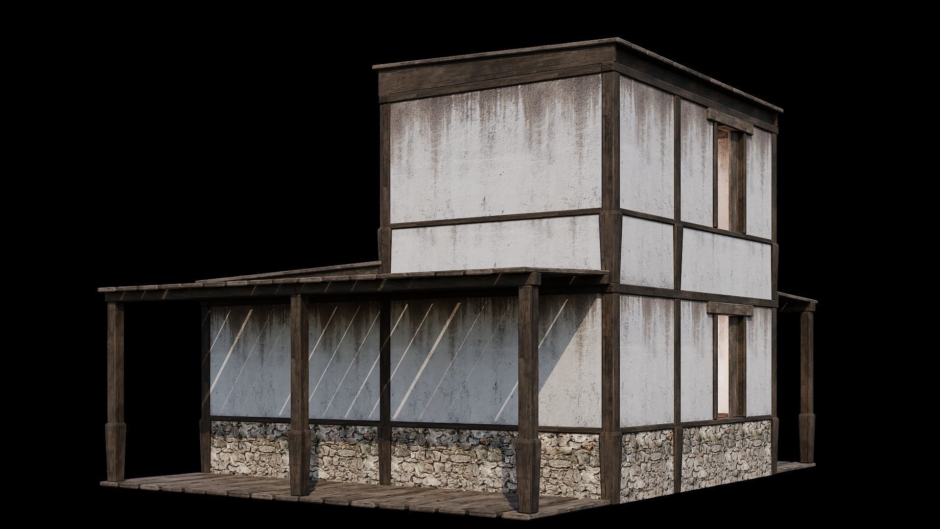 Medieval Houses Pack 81-82-83-84-85 - 4K Textures Game Ready Low-poly 3D model_38