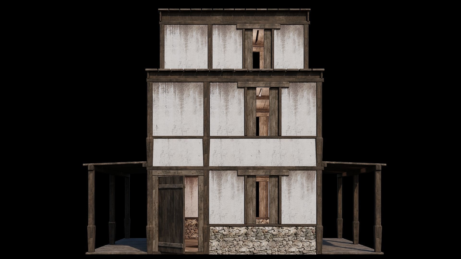 Medieval Houses Pack 81-82-83-84-85 - 4K Textures Game Ready Low-poly 3D model_22