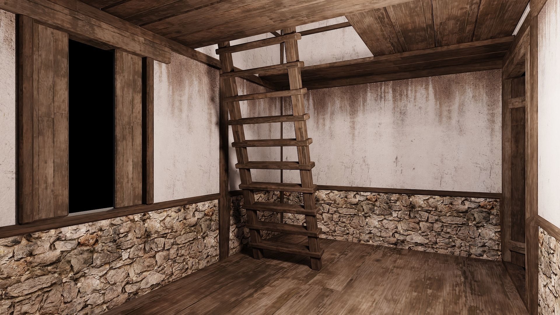 Medieval Houses Pack 81-82-83-84-85 - 4K Textures Game Ready Low-poly 3D model_16