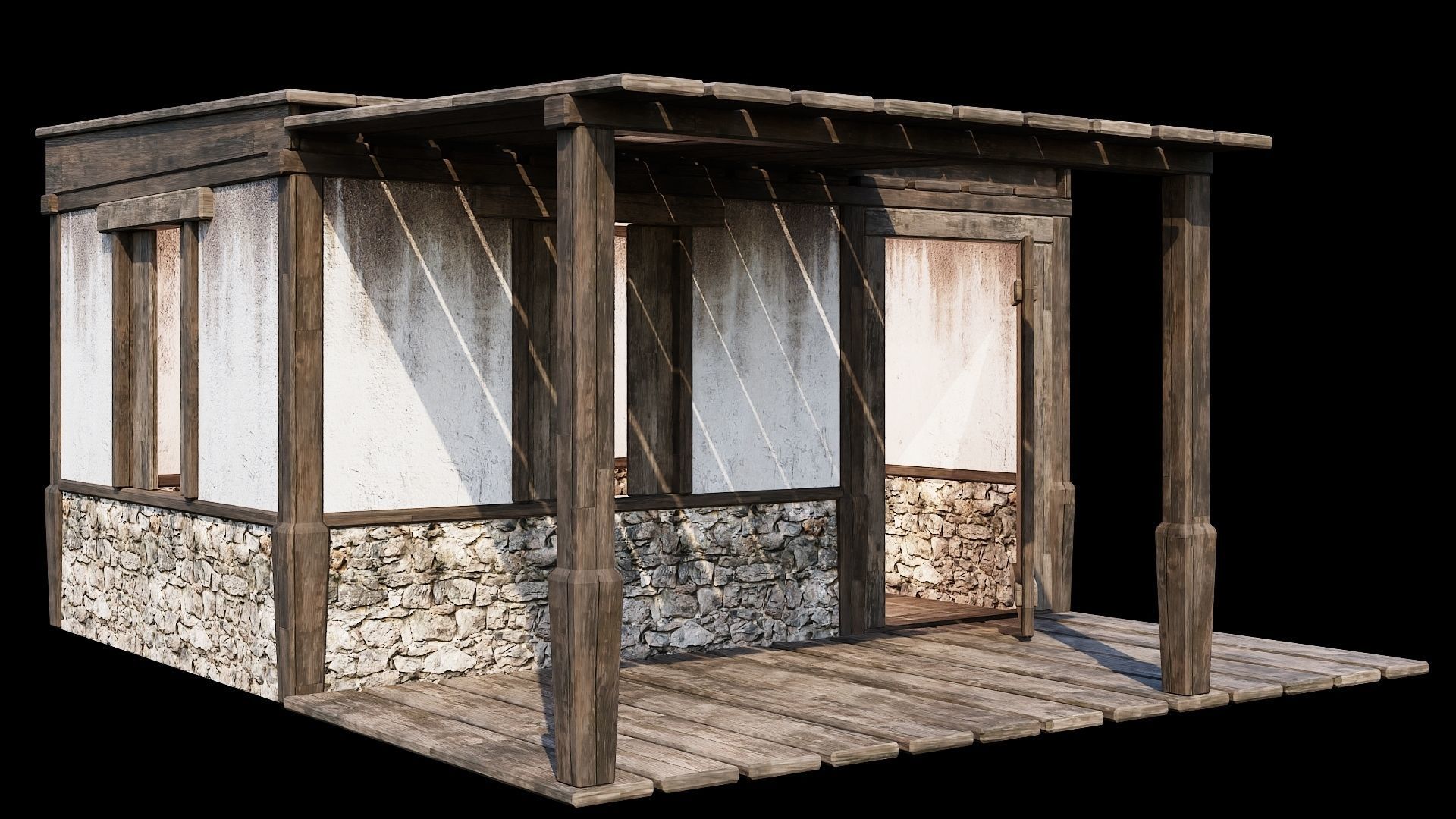 Medieval Houses Pack 81-82-83-84-85 - 4K Textures Game Ready Low-poly 3D model_1