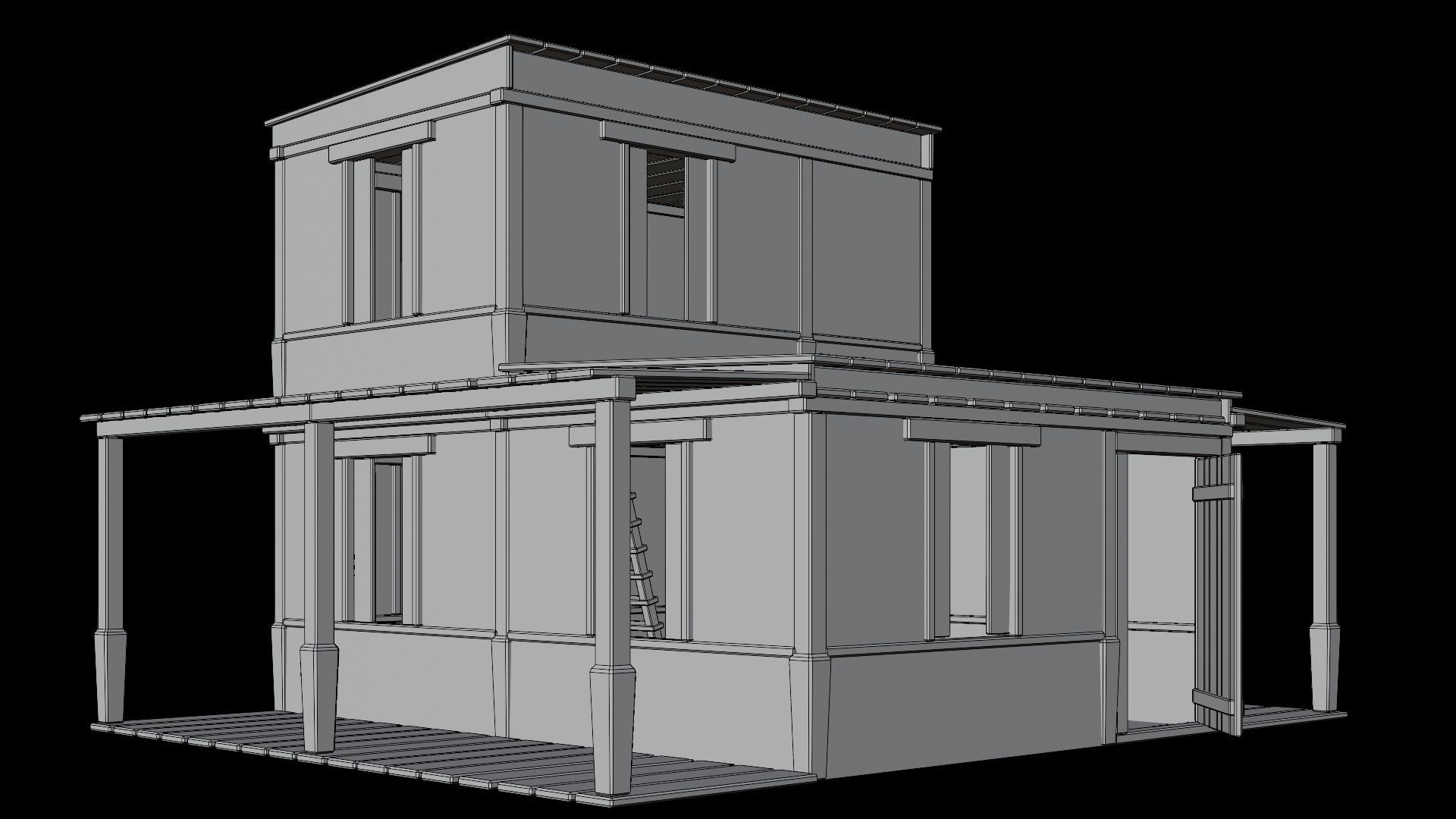 Medieval Houses Pack 81-82-83-84-85 - 4K Textures Game Ready Low-poly 3D model_44