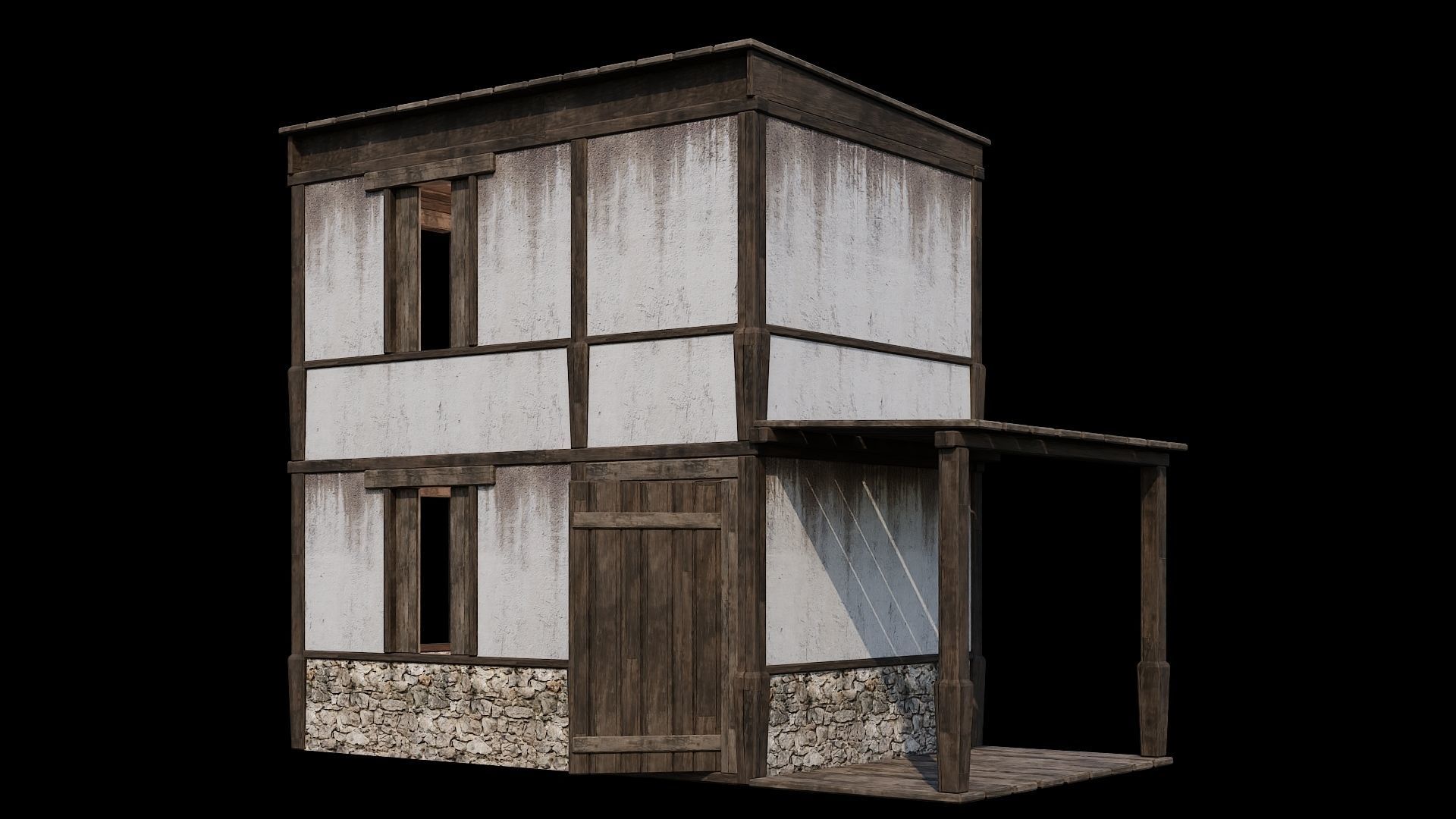 Medieval Houses Pack 81-82-83-84-85 - 4K Textures Game Ready Low-poly 3D model_12