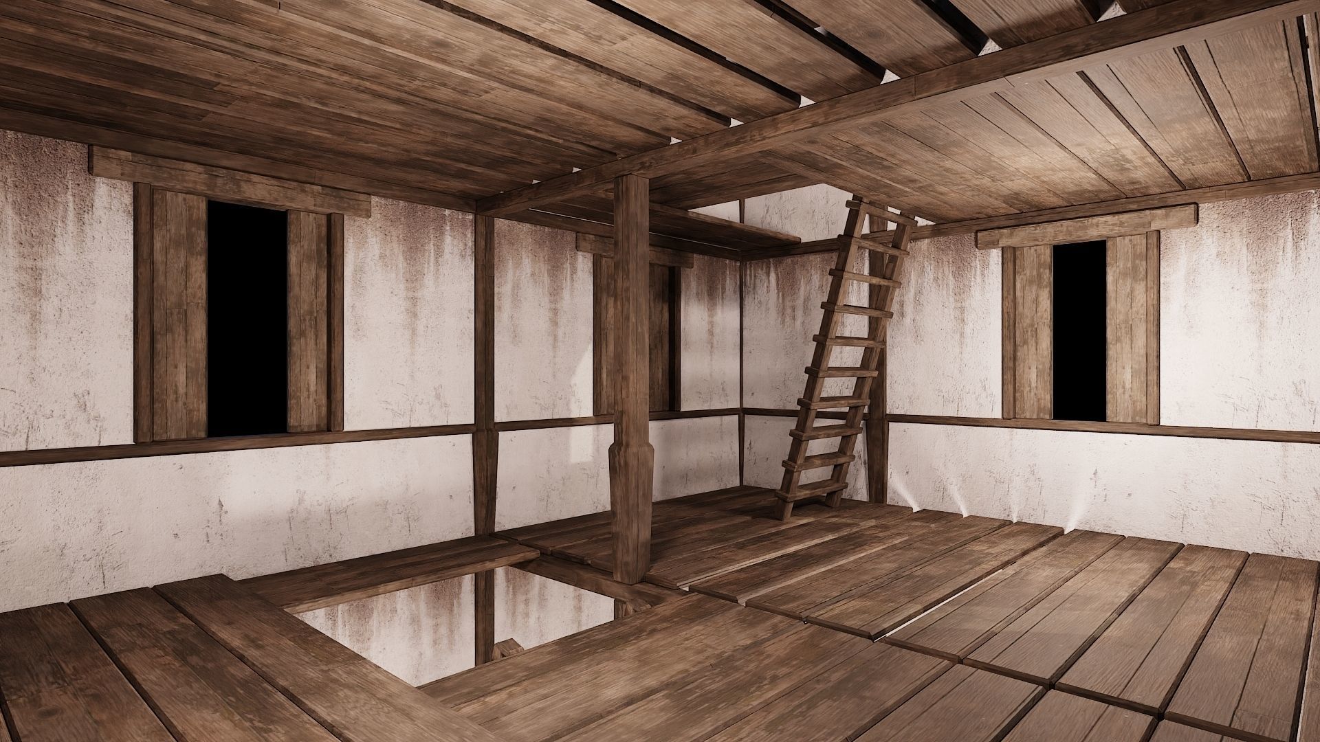 Medieval Houses Pack 81-82-83-84-85 - 4K Textures Game Ready Low-poly 3D model_25