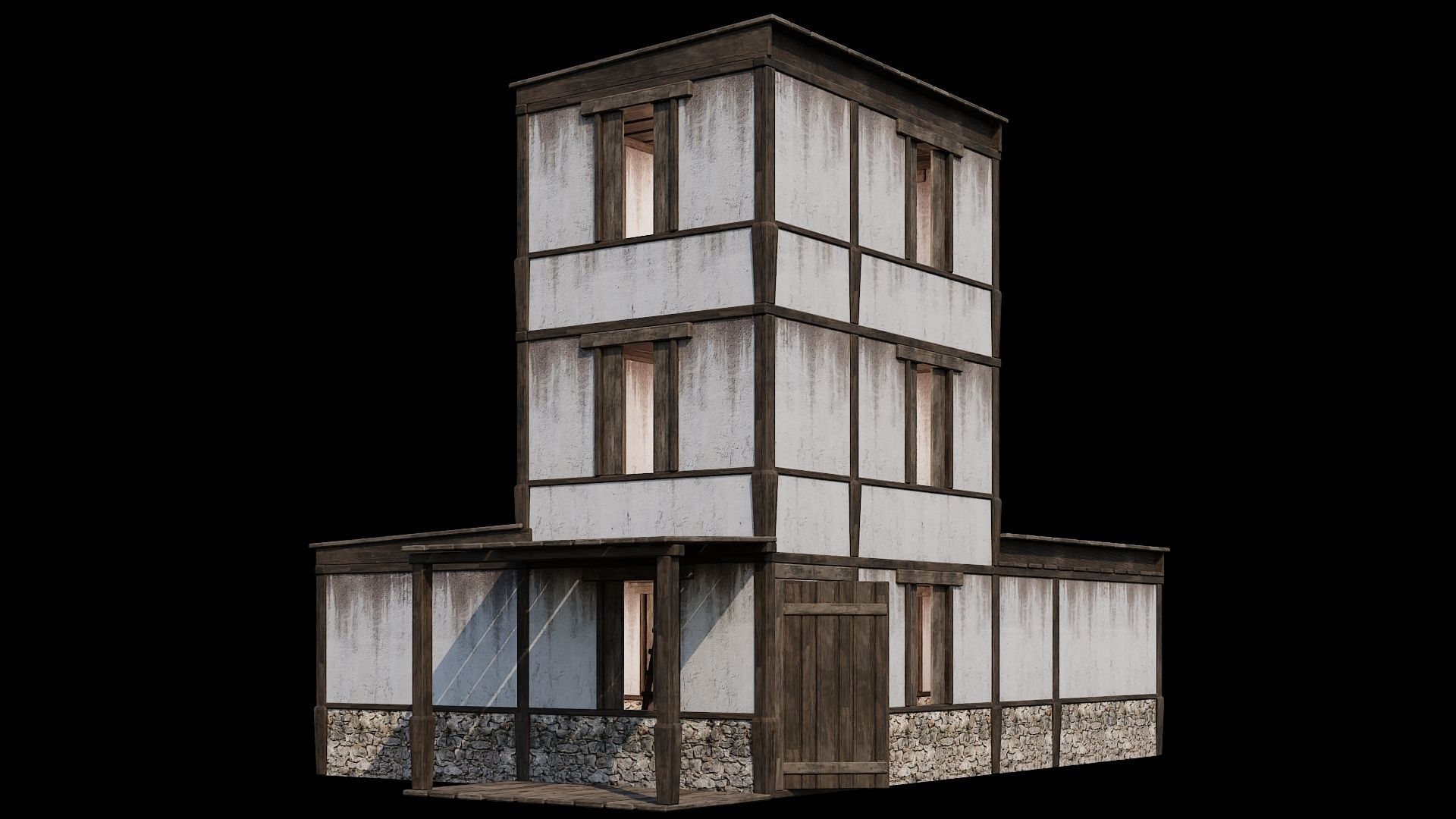 Medieval Houses Pack 81-82-83-84-85 - 4K Textures Game Ready Low-poly 3D model_29