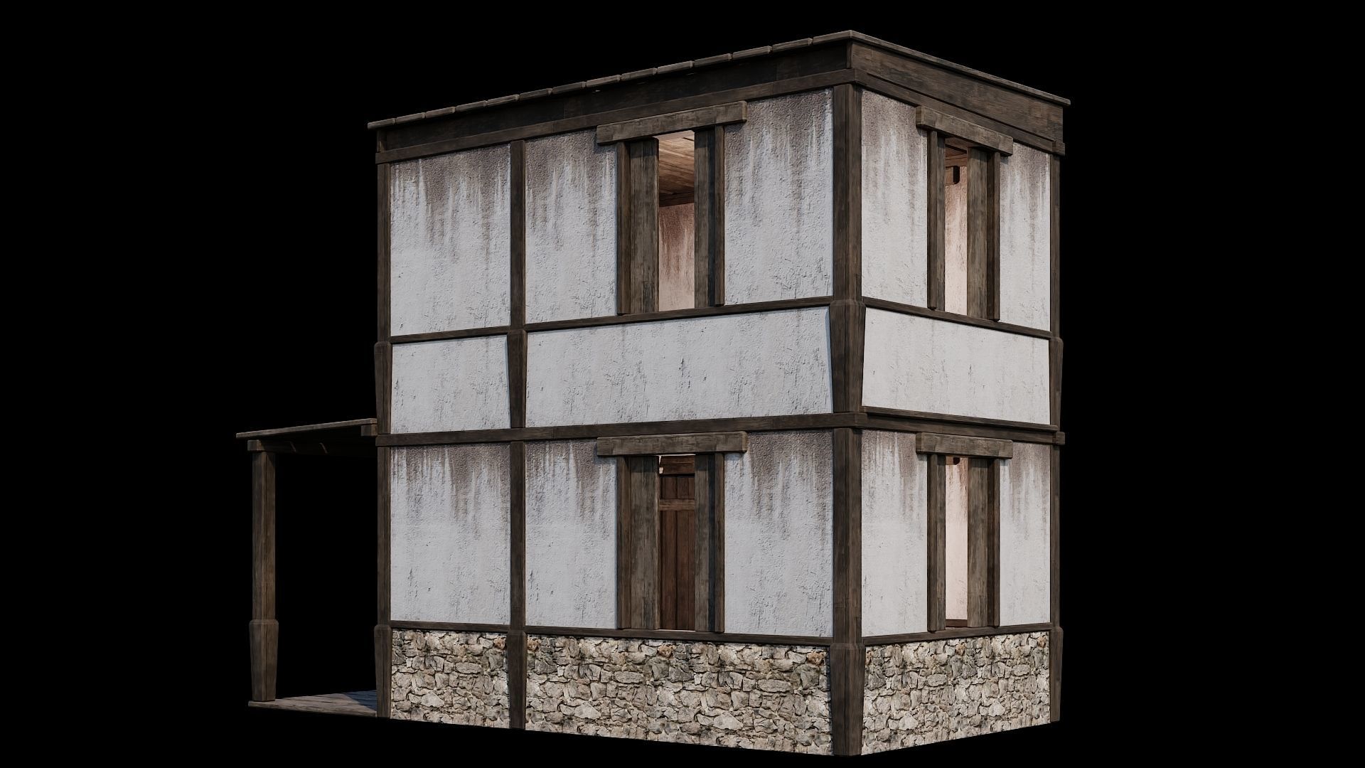 Medieval Houses Pack 81-82-83-84-85 - 4K Textures Game Ready Low-poly 3D model_10