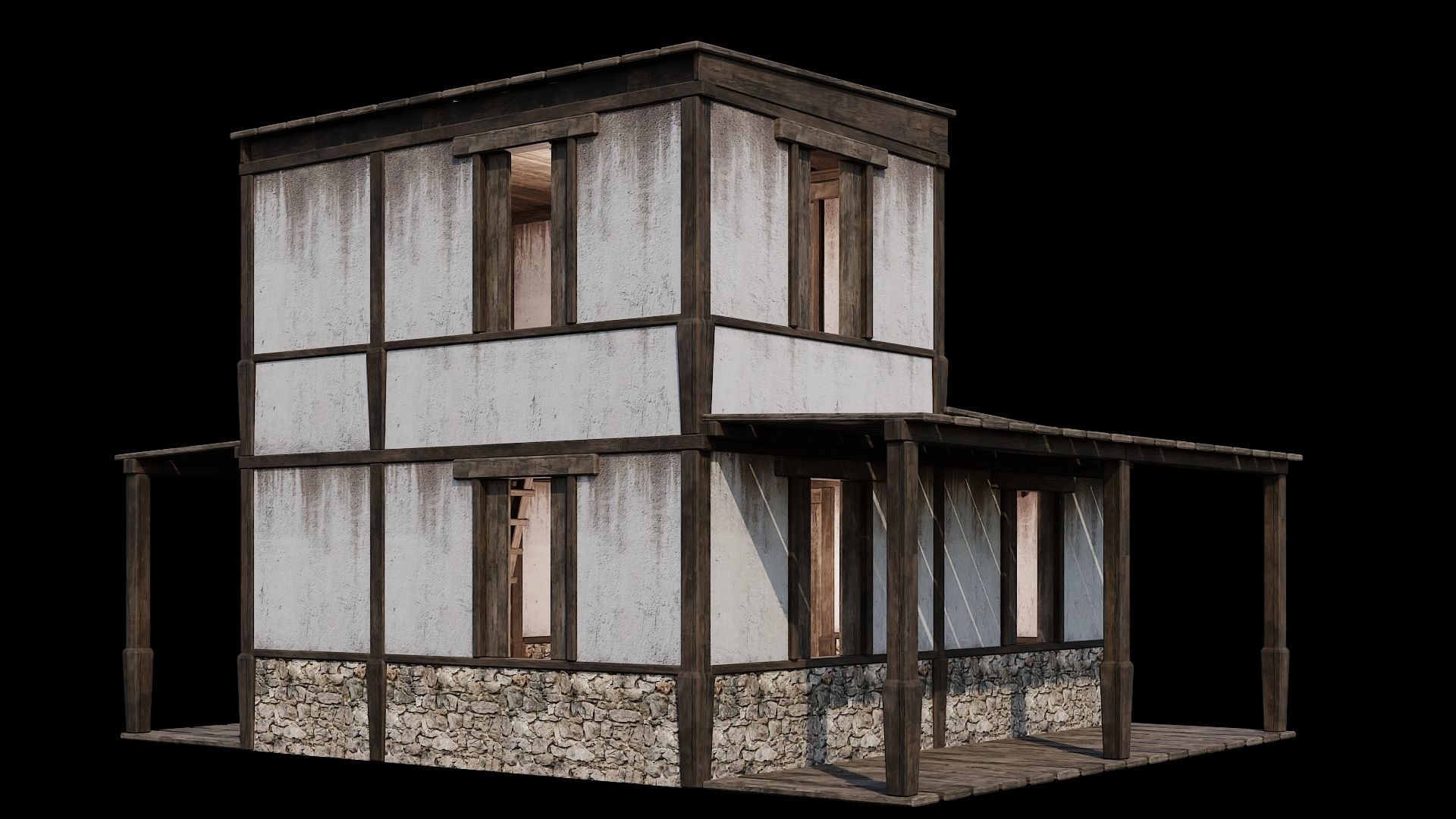 Medieval Houses Pack 81-82-83-84-85 - 4K Textures Game Ready Low-poly 3D model_37