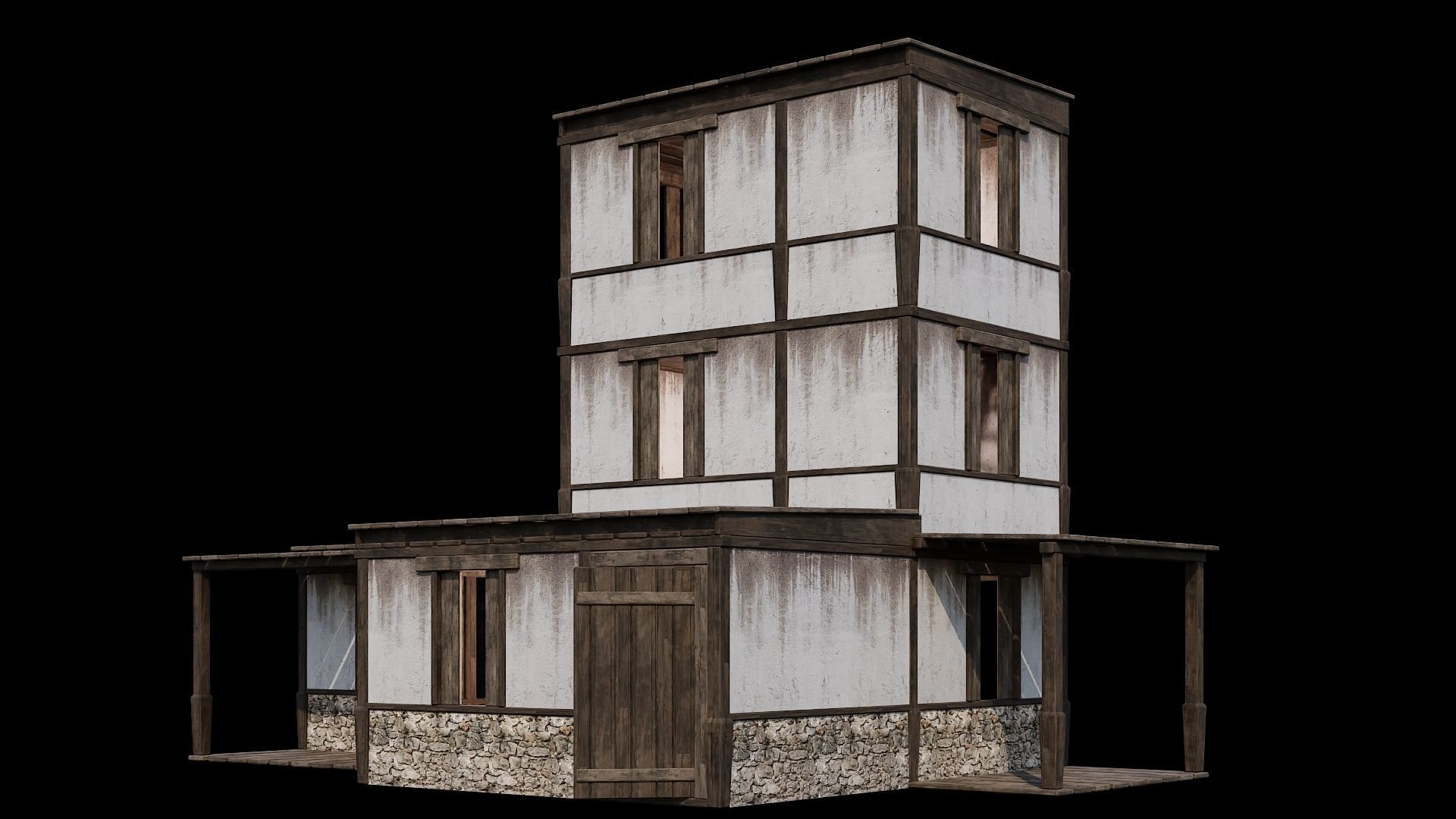 Medieval Houses Pack 81-82-83-84-85 - 4K Textures Game Ready Low-poly 3D model_30