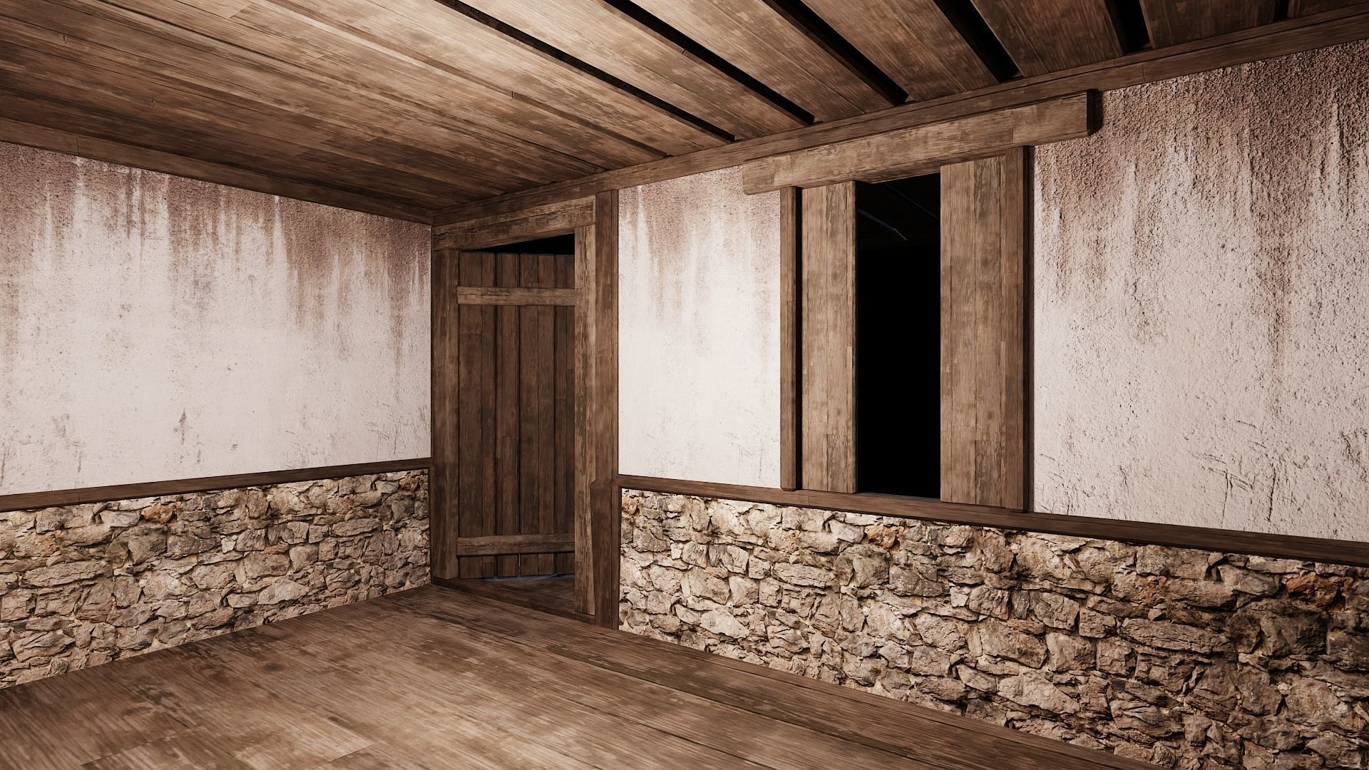 Medieval Houses Pack 81-82-83-84-85 - 4K Textures Game Ready Low-poly 3D model_7