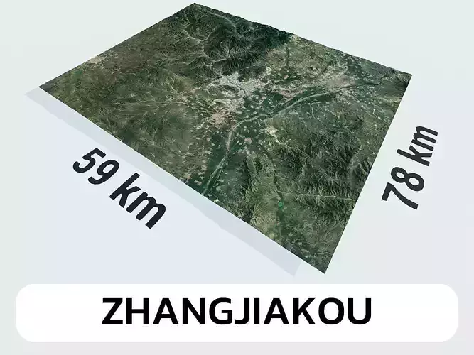 Zhangjiakou China City Landscape 3D Model
