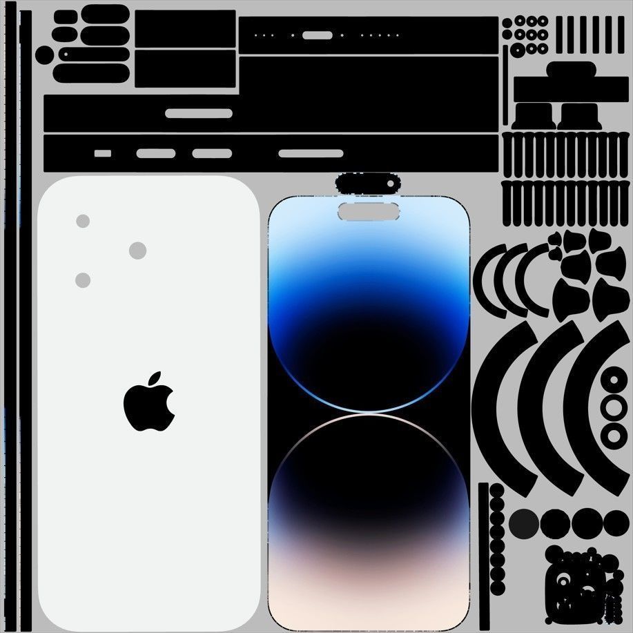 Apple iPhone 14 Pro cell phone 3D model_24