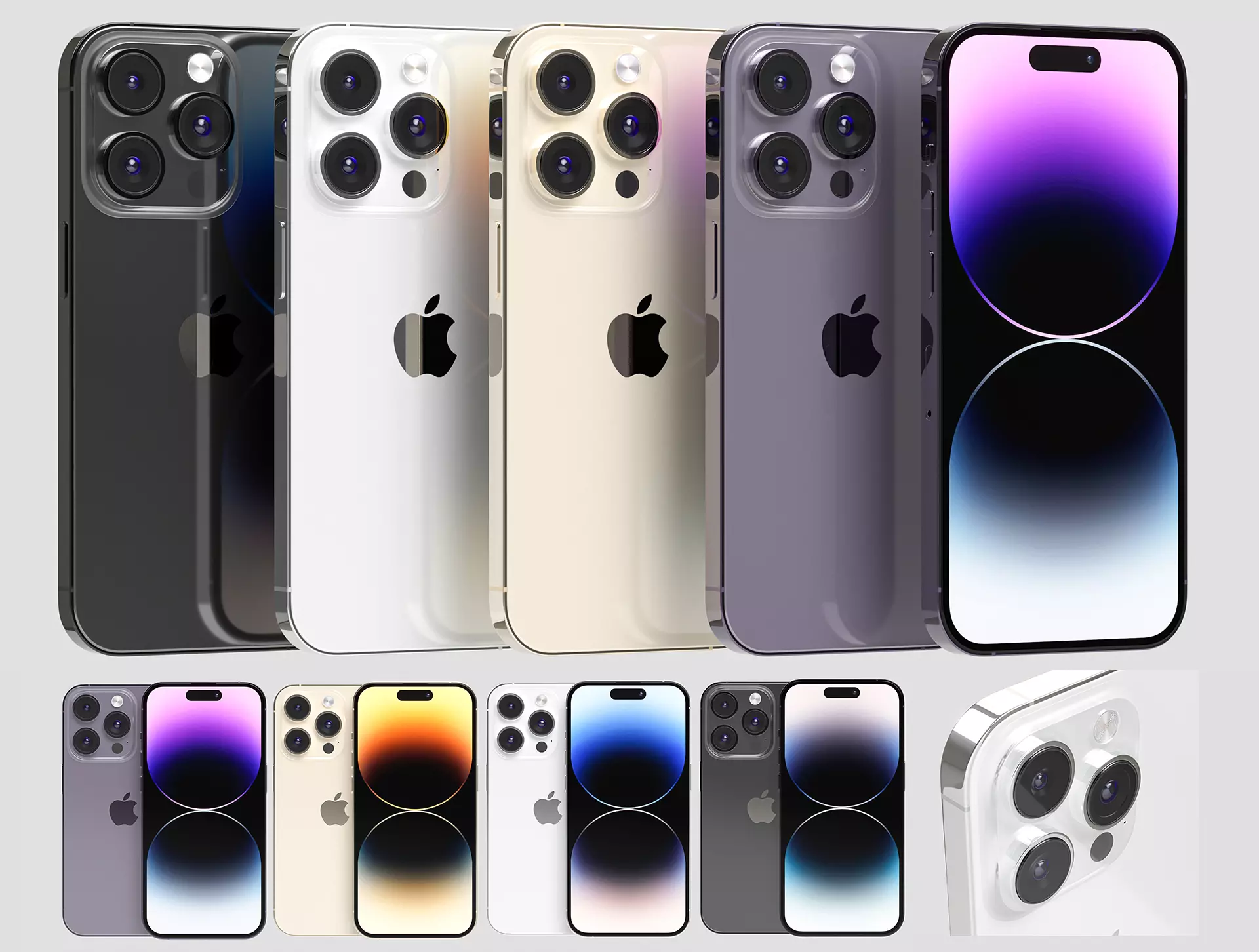 Apple iPhone 14 Pro cell phone 3D model_0