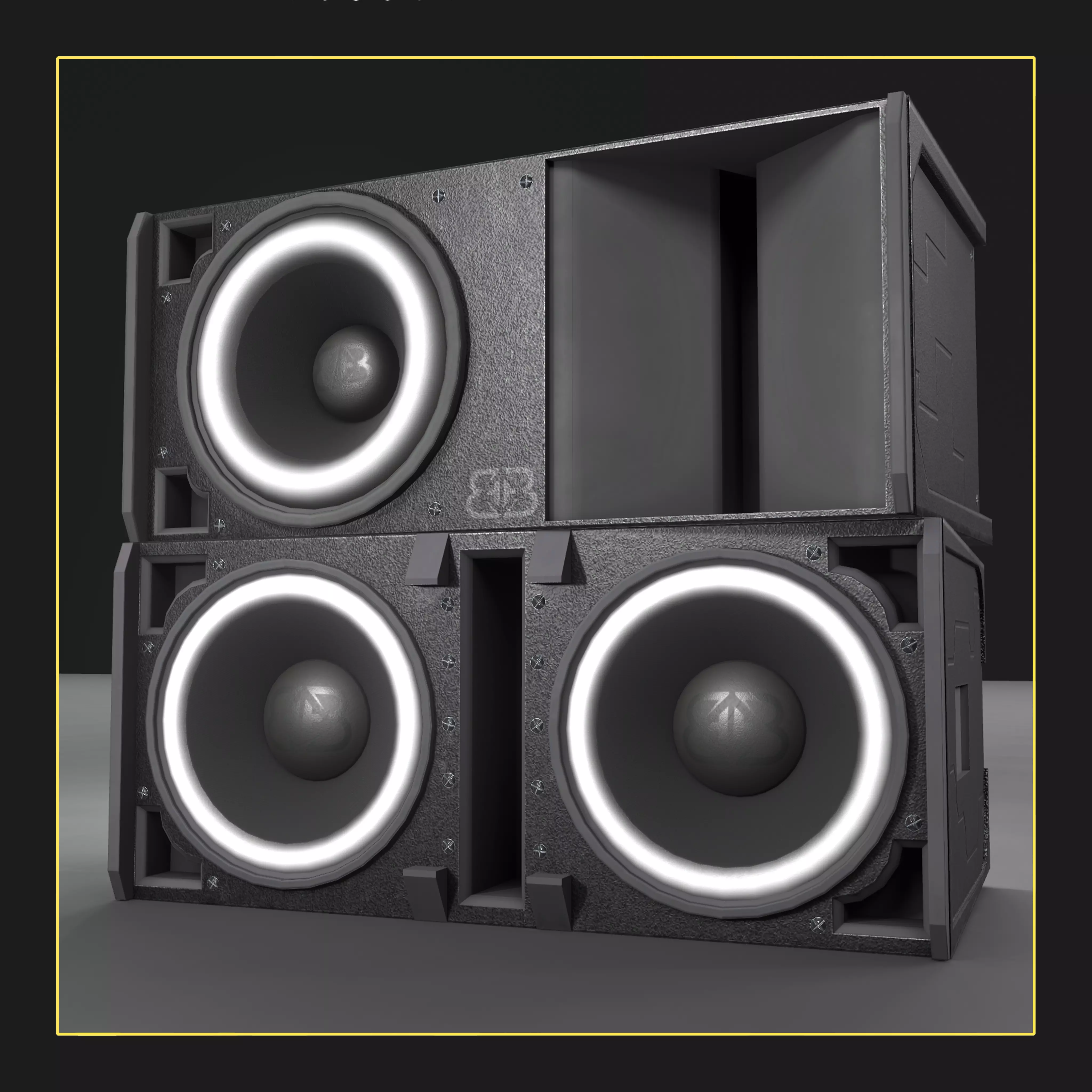 Banana Speakers V7 - BBNx212 Low-poly 3D model
