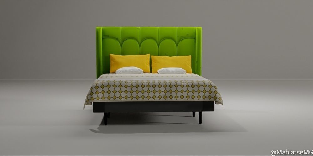 K Bed with headboard 3D model CGTrader