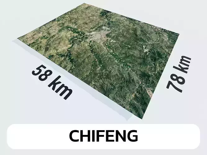 Chifeng China City Landscape 3D Model