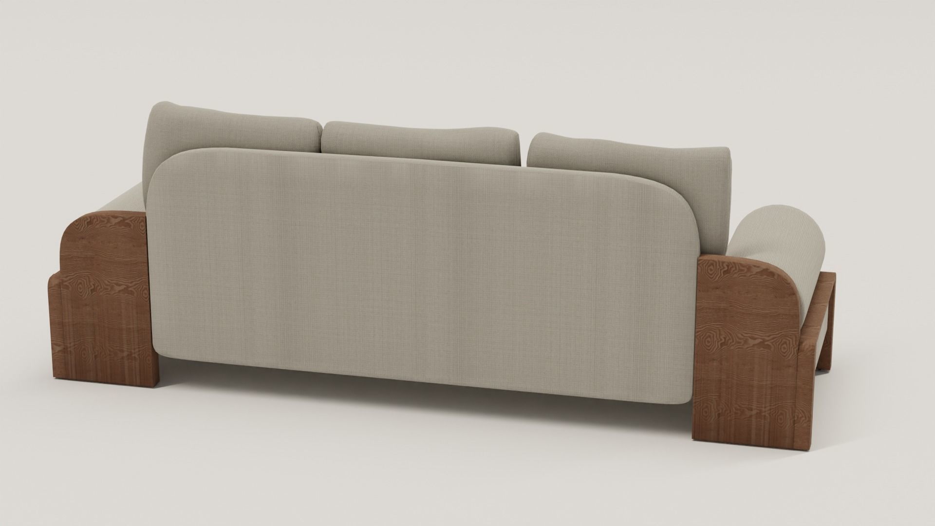 Sofa 3d Model with wooden legs 3D model_3