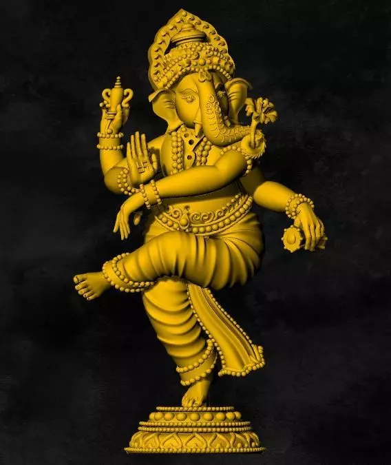 GANESH DANCING GOLD 3D print model_0