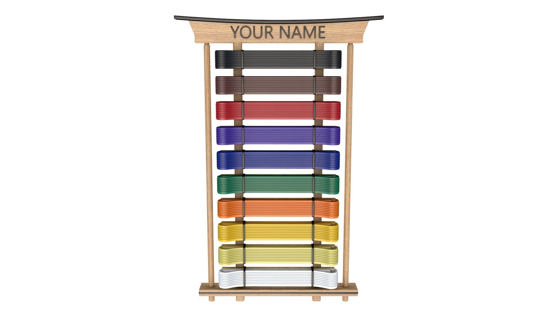 Karate Belt Display Rack 3D model CGTrader