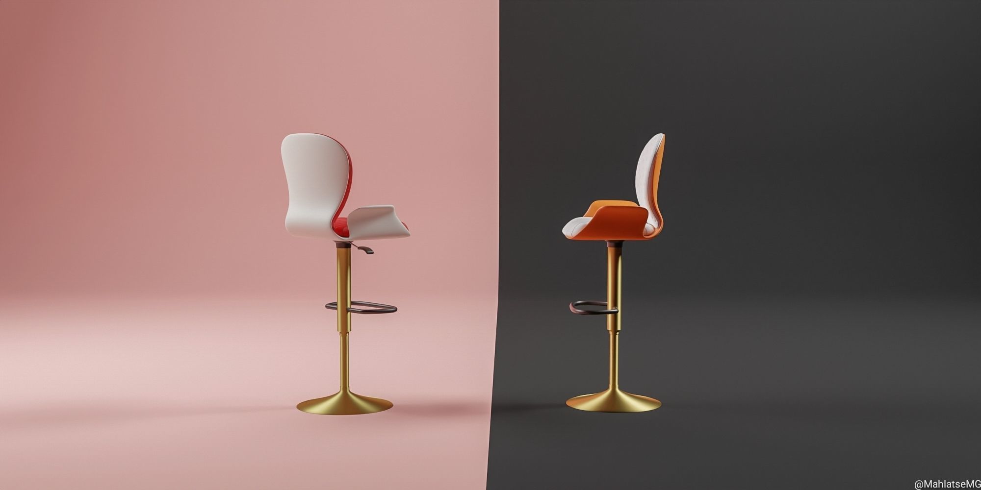 Lux bar chair 3D model_1