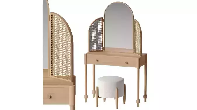 Snelling - Arch vanity mirror and dressing table