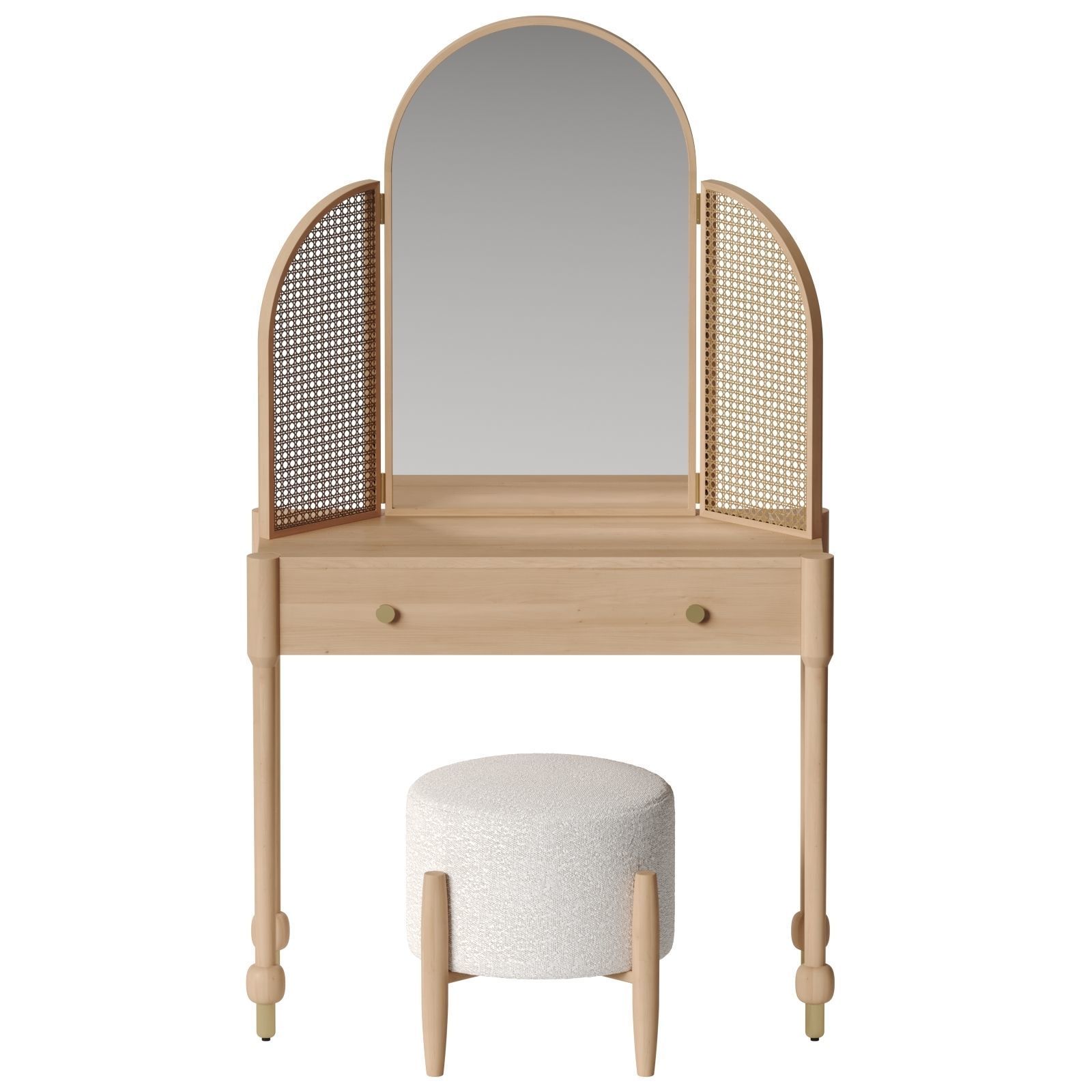 Snelling - Arch vanity mirror and dressing table 3D model_1
