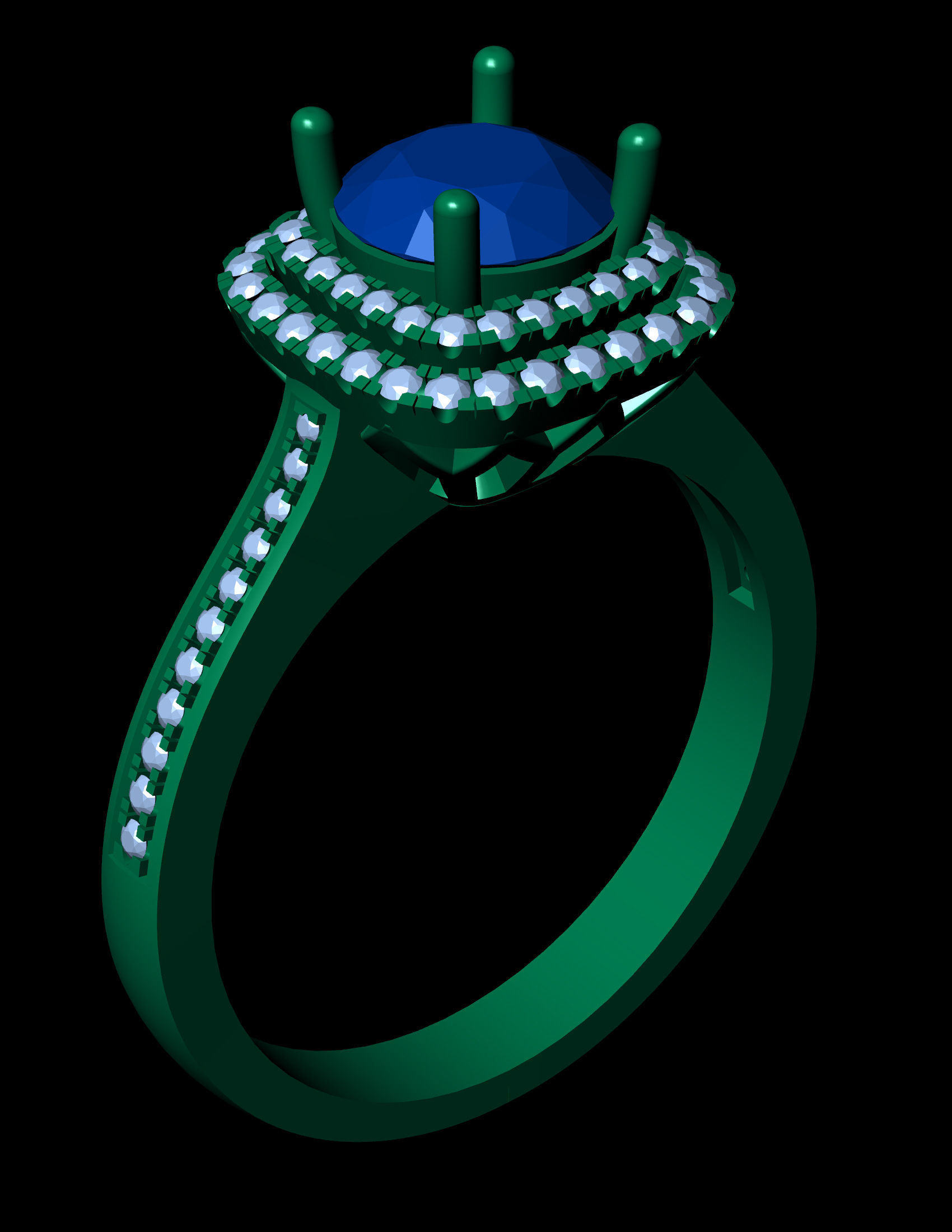 diamond ring 3D print model_2